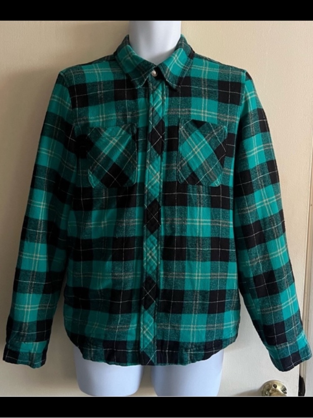 Vintage Anchor Blue Fleeced Flannel Jacket